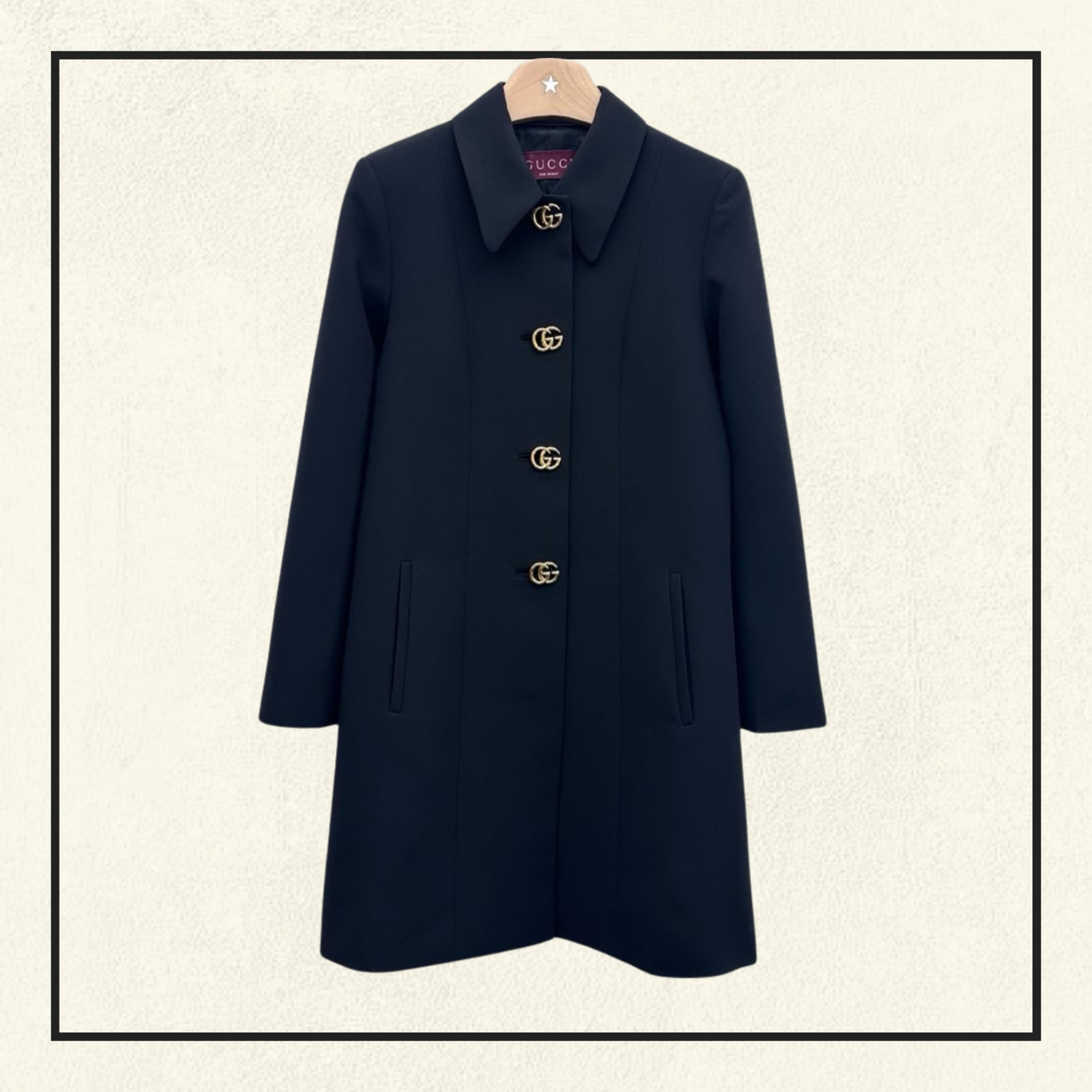 DOUBLE GG BUTTON WOOL COAT