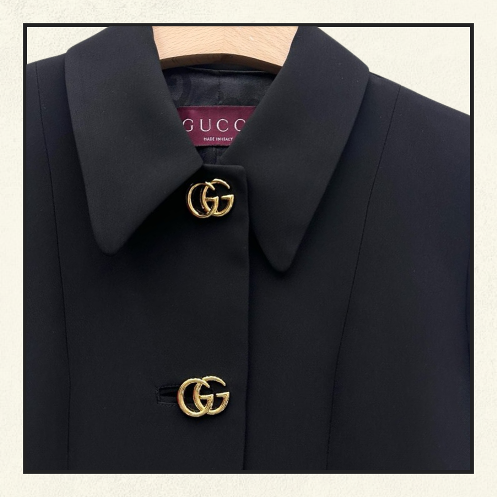 DOUBLE GG BUTTON WOOL COAT