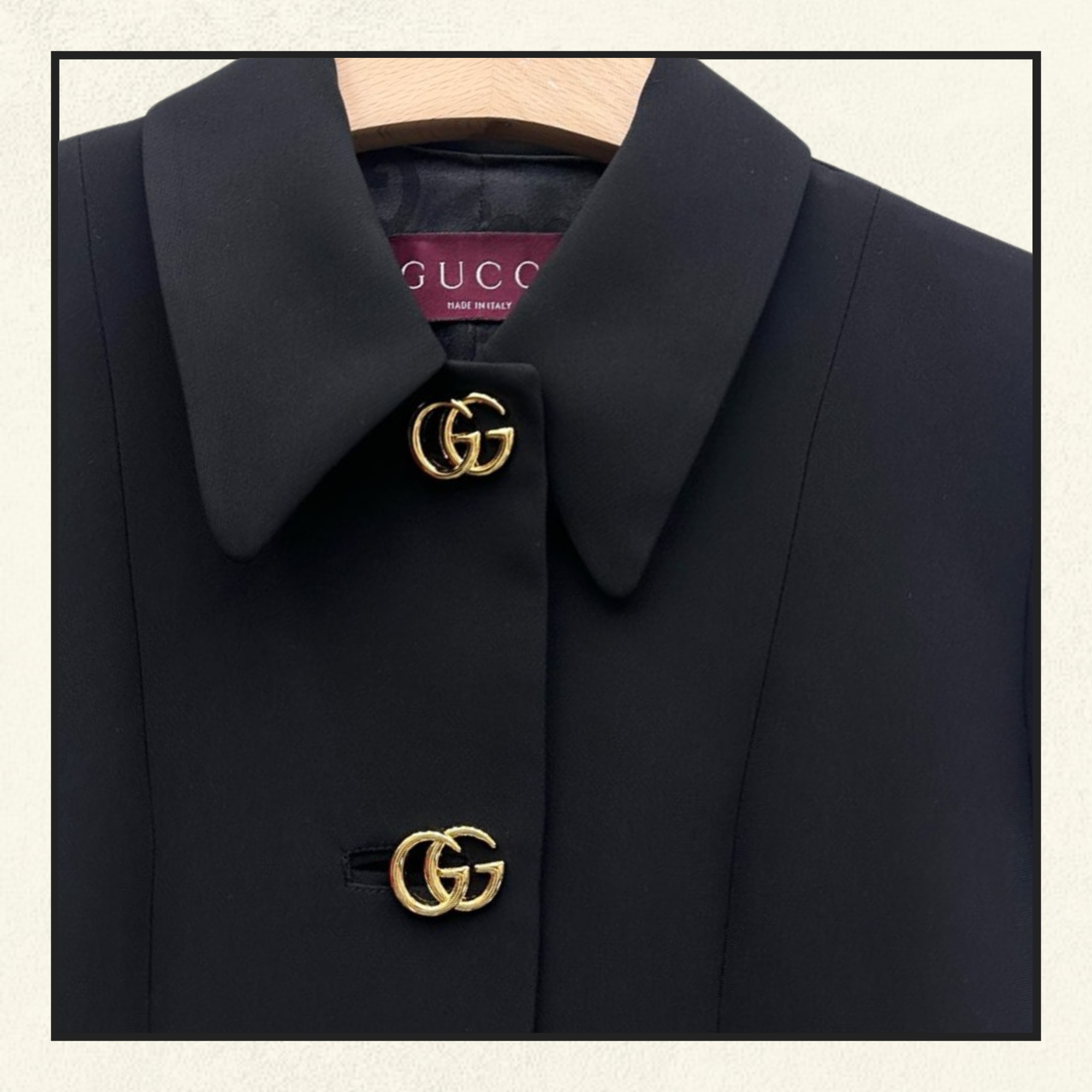 DOUBLE GG BUTTON WOOL COAT
