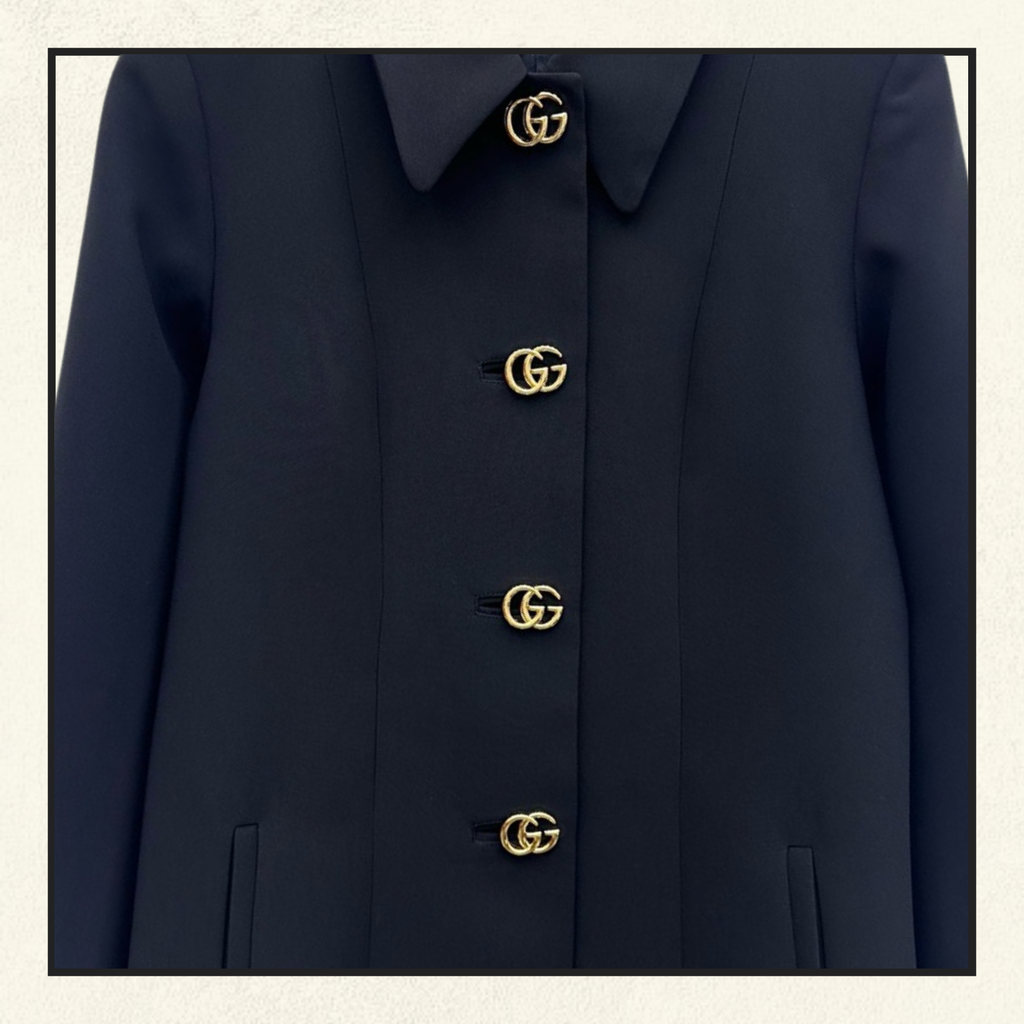 DOUBLE GG BUTTON WOOL COAT