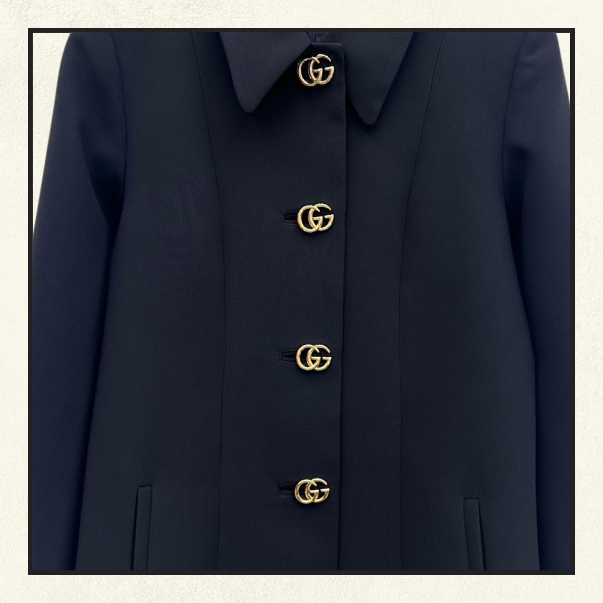 DOUBLE GG BUTTON WOOL COAT