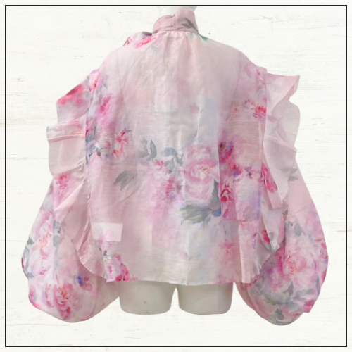 CRUSH TIE NECK BLOUSE & MINI SKIRT