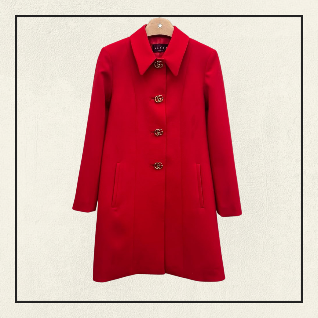 DOUBLE GG BUTTON WOOL COAT