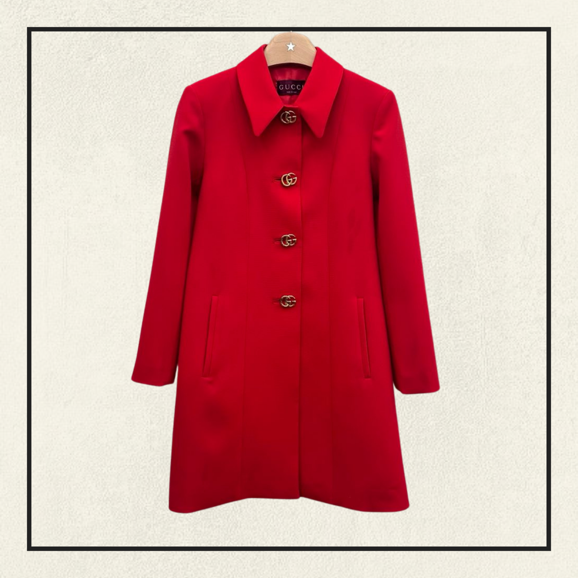 DOUBLE GG BUTTON WOOL COAT
