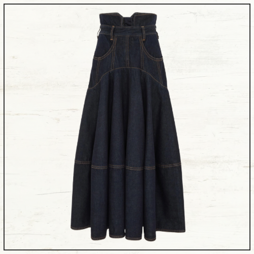 HYPNOTIC DENIM MIDI SKIRT