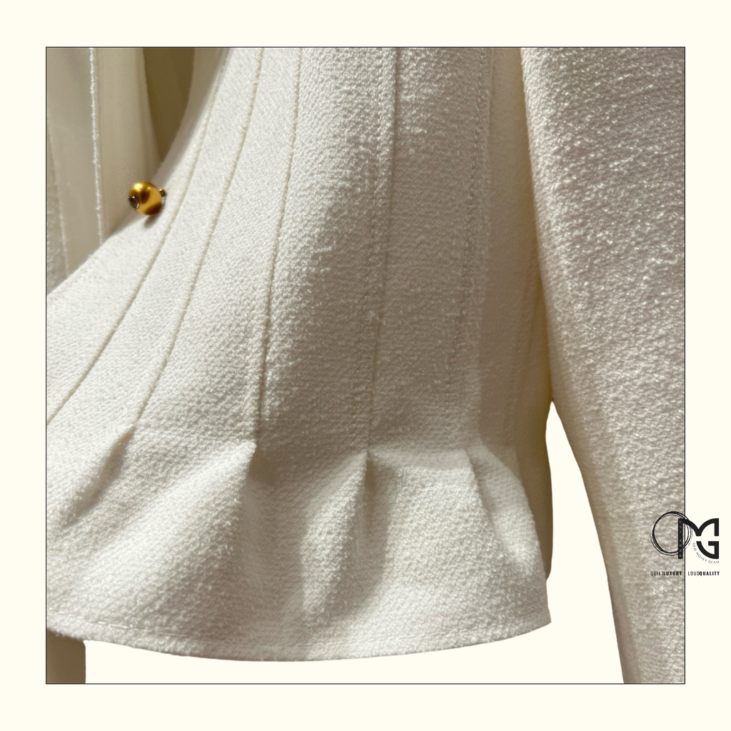 WOOL COTTON BLEND PEPLUM JACKET