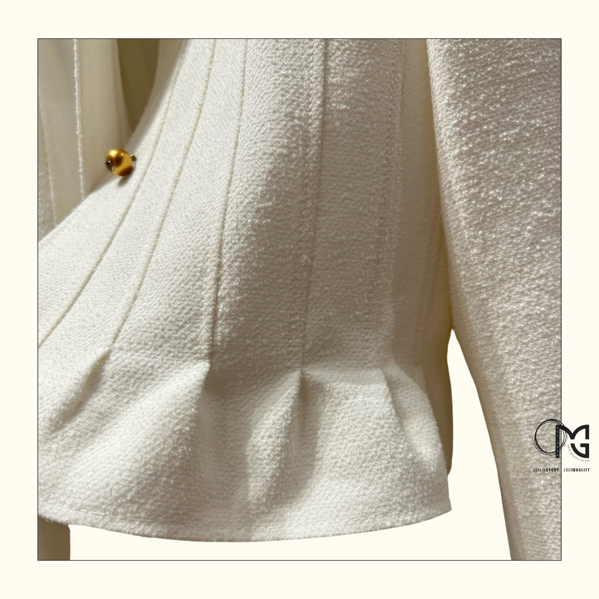 WOOL COTTON BLEND PEPLUM JACKET