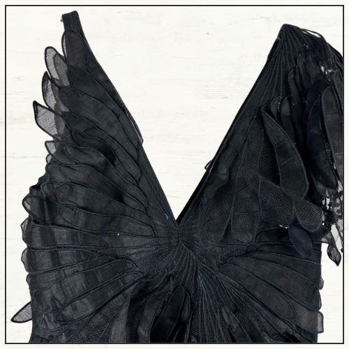 RHYTHMIC TIERED LINEN & SILK GOWN