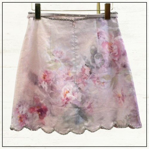 CRUSH TIE NECK BLOUSE & MINI SKIRT