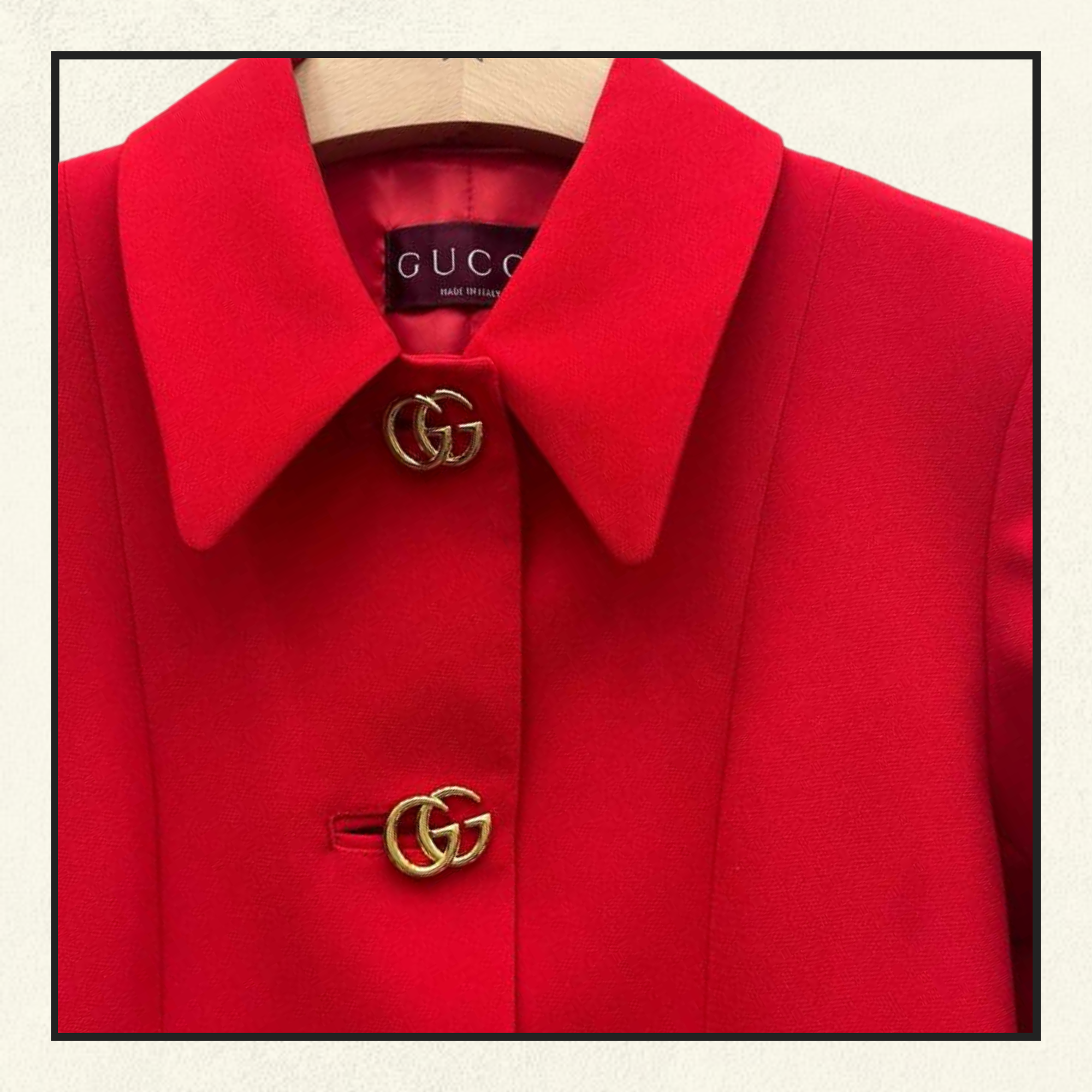 DOUBLE GG BUTTON WOOL COAT