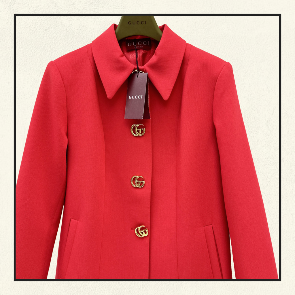 DOUBLE GG BUTTON WOOL COAT