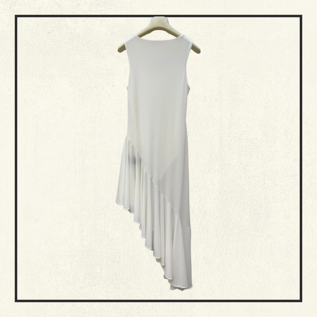 ASYMMETRIC FLUID JERSEY DRESS