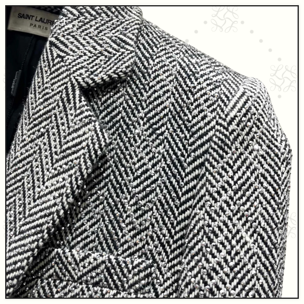 HERRINGBONE SHORT BLAZER & MINI SKIRT