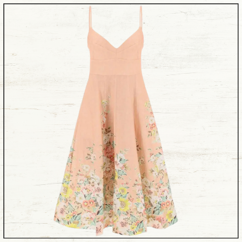 MATCHMAKER PICNIC LINEN MIDI DRESS