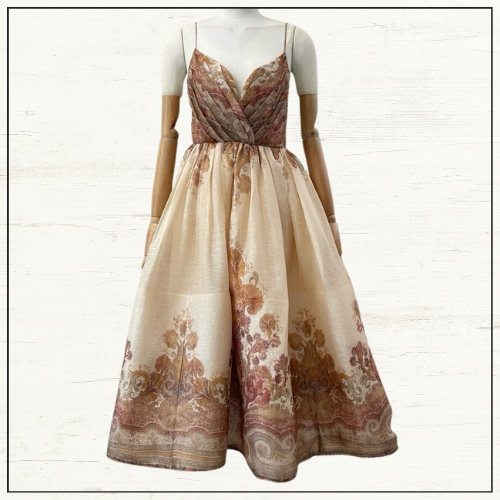ILLUSTRATION DRAPED MIDI DRESS