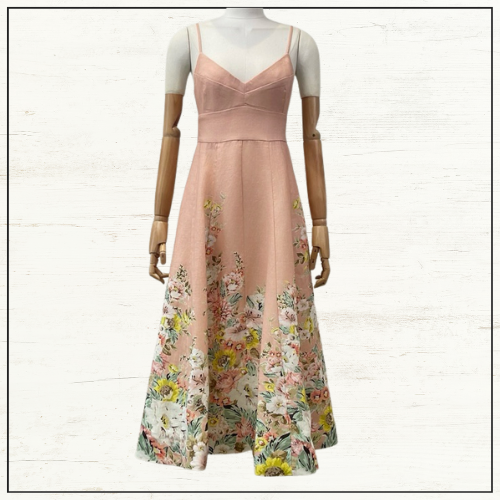 MATCHMAKER PICNIC LINEN MIDI DRESS