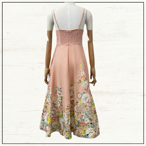 MATCHMAKER PICNIC LINEN MIDI DRESS