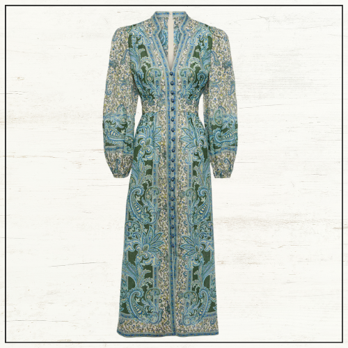 OTTIE PAISLEY MIDI DRESS