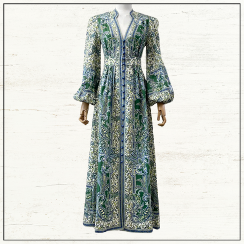 OTTIE PAISLEY MIDI DRESS