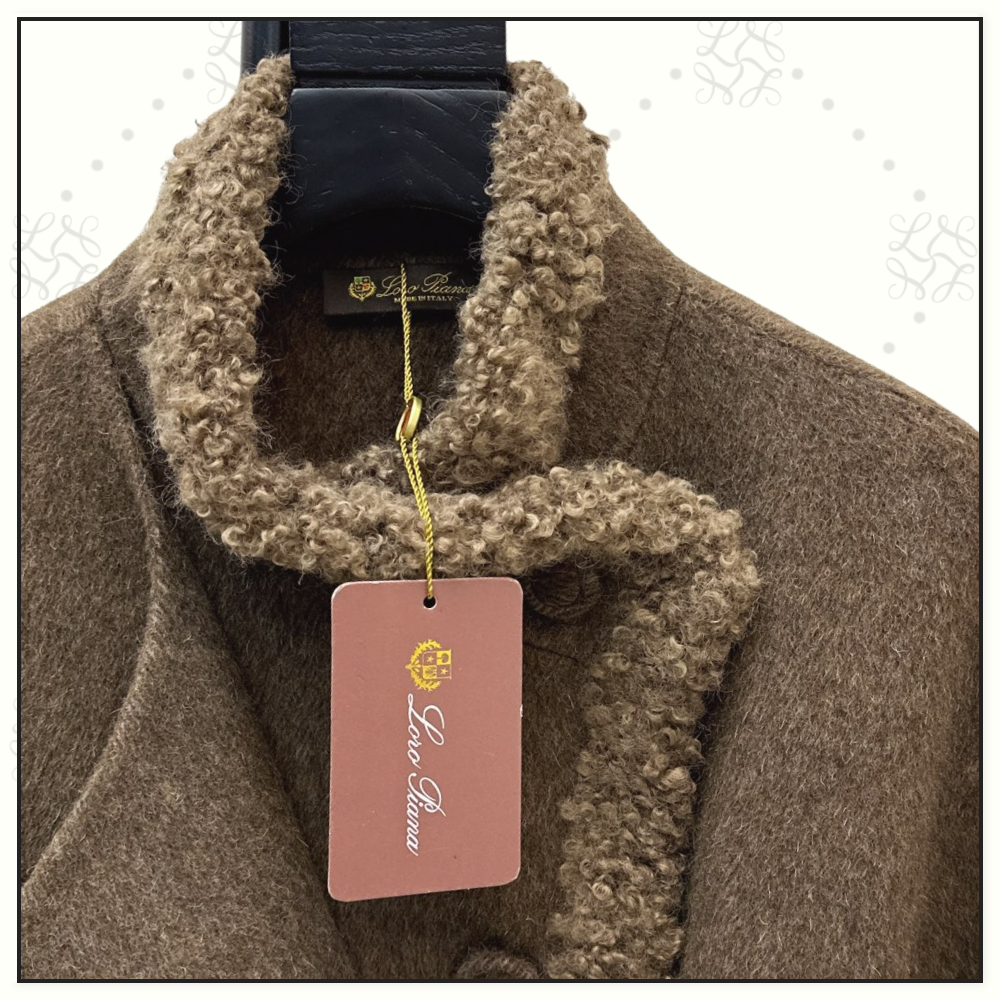 CASHMERE WOOL WTIH SHEARLING TRIM COAT