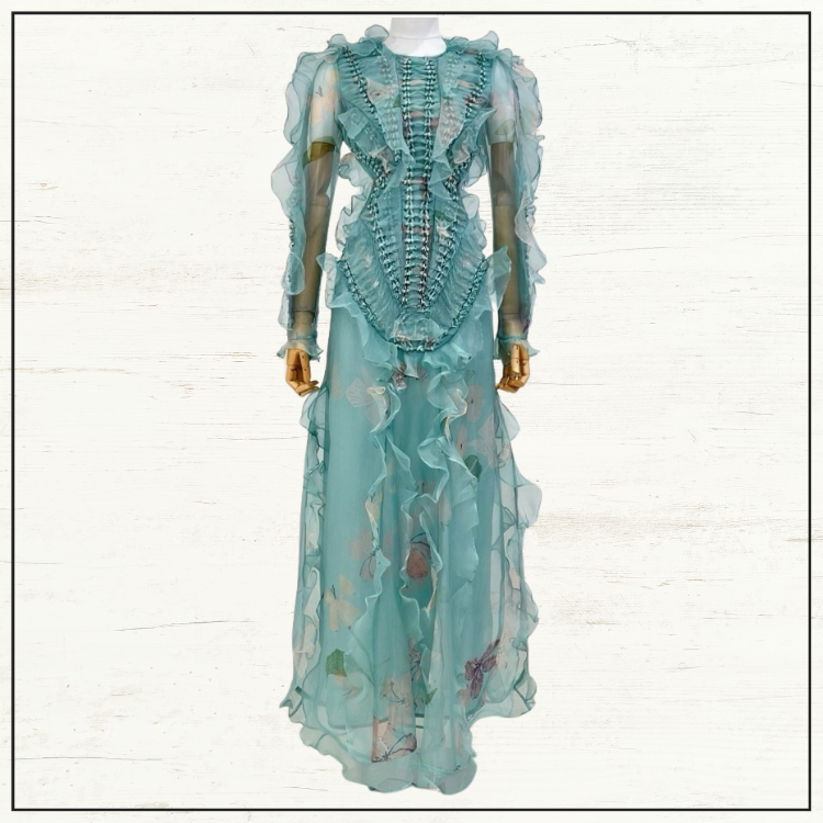 ILLUMINATE RUFFLED SILK GOWN