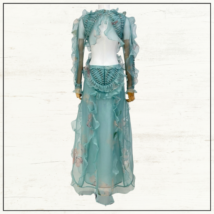 ILLUMINATE RUFFLED SILK GOWN