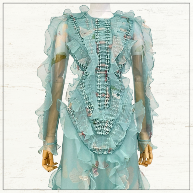 ILLUMINATE RUFFLED SILK GOWN