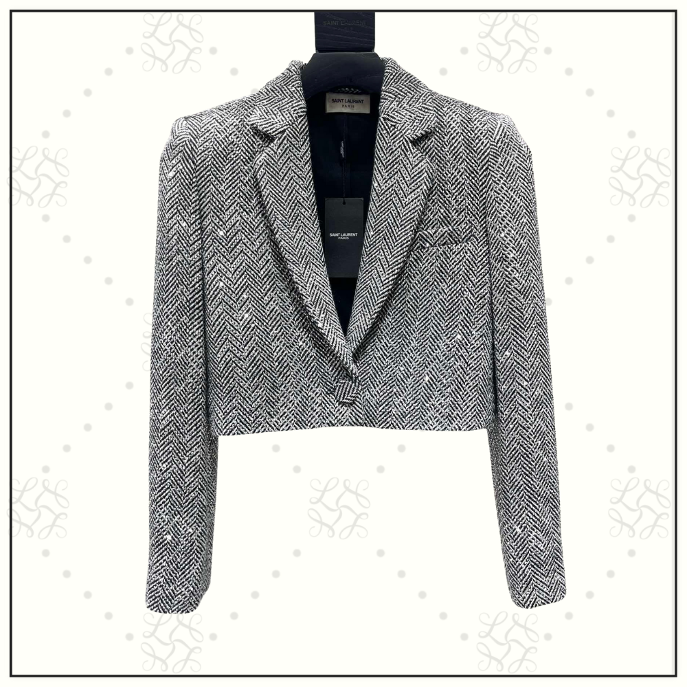 HERRINGBONE SHORT BLAZER & MINI SKIRT