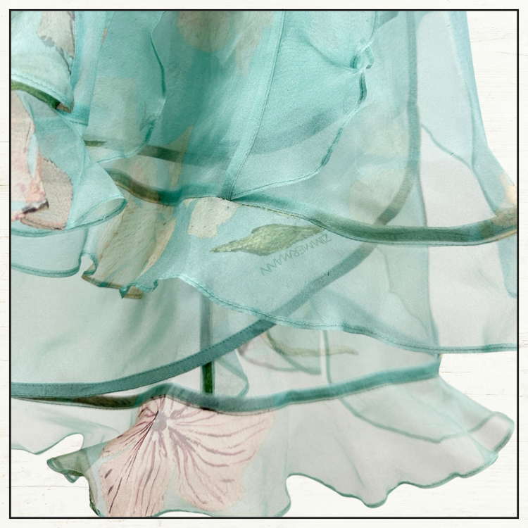 ILLUMINATE RUFFLED SILK GOWN