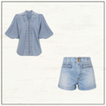 LUCKY DENIM BLOUSE & SHORTS