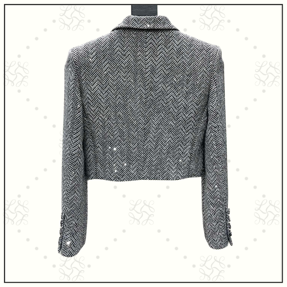 HERRINGBONE SHORT BLAZER & MINI SKIRT