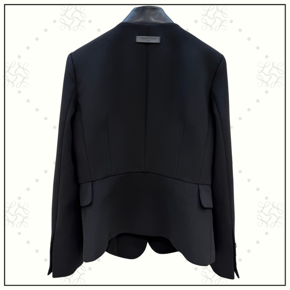 LEATHER ACCENT BLAZER