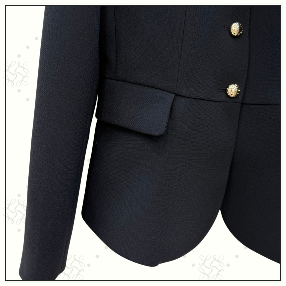 LEATHER ACCENT BLAZER