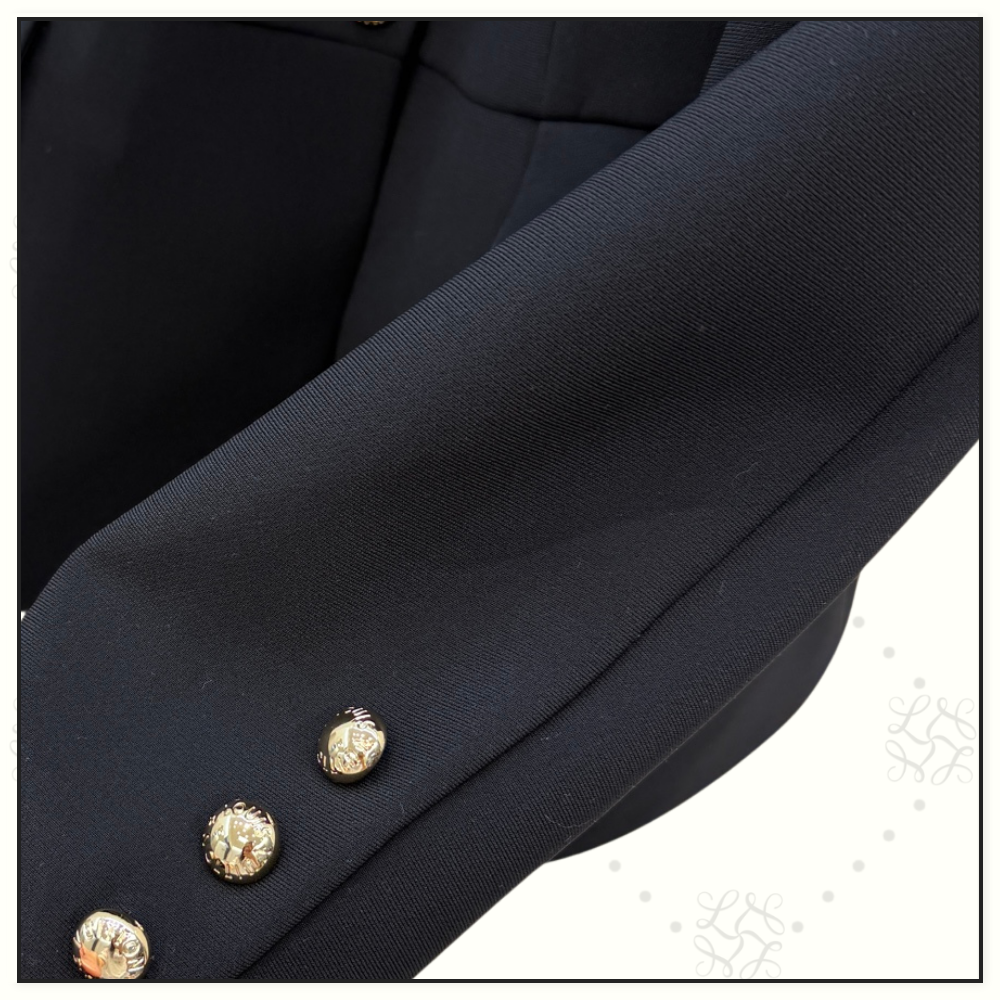 LEATHER ACCENT BLAZER