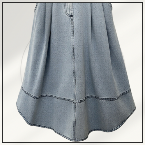 REBELLION DENIM WRAP TOP & MIDI SKIRT