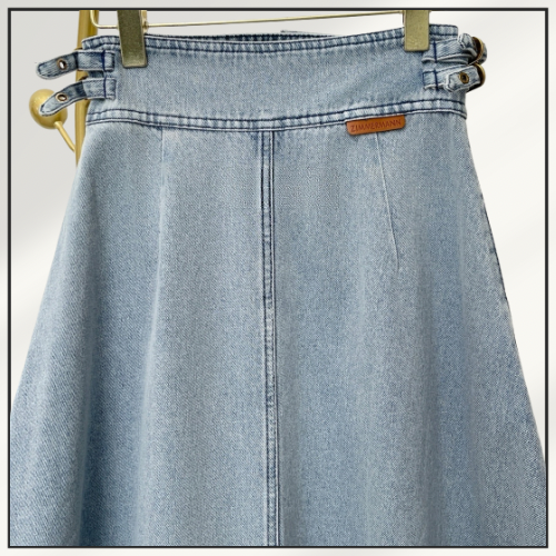 REBELLION DENIM WRAP TOP & MIDI SKIRT