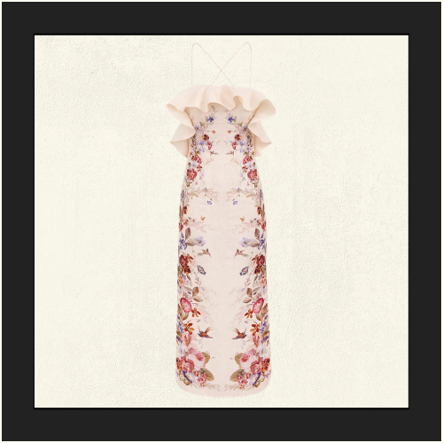 PATIENCE FRILL MIDI DRESS