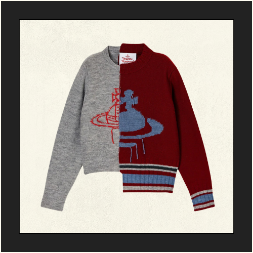 HALF & HALF INTARSIA KNIT JUMPER