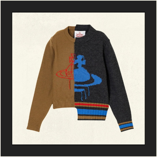 HALF & HALF INTARSIA KNIT JUMPER