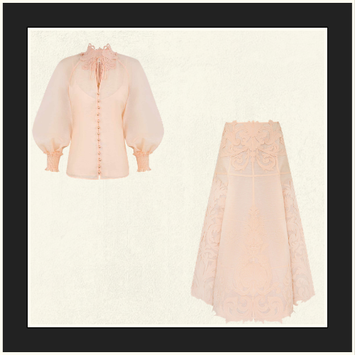 REBELLION COLLARED BLOUSE & MIDI SKIRT