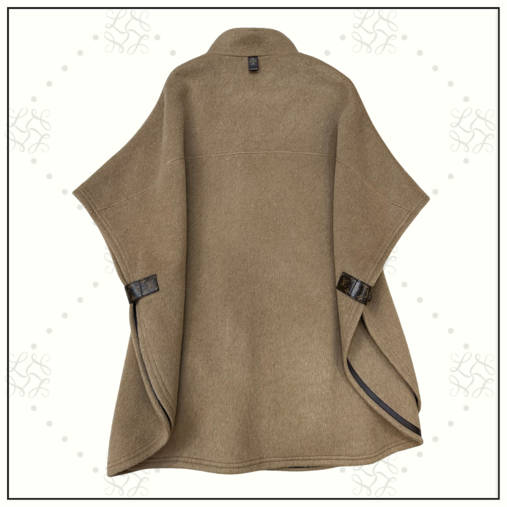 CASHMERE BUTTON UP CAPE COAT