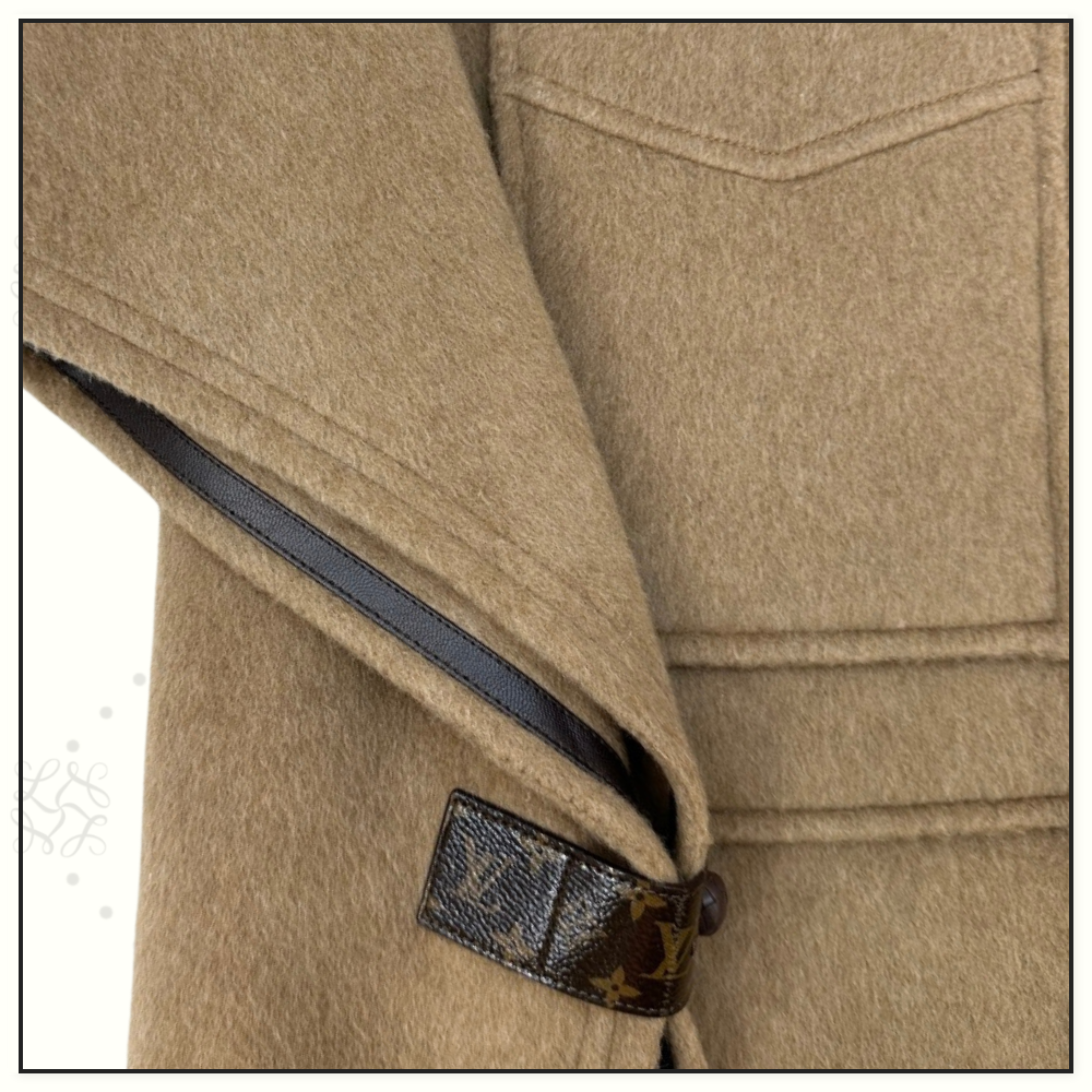 CASHMERE BUTTON UP CAPE COAT