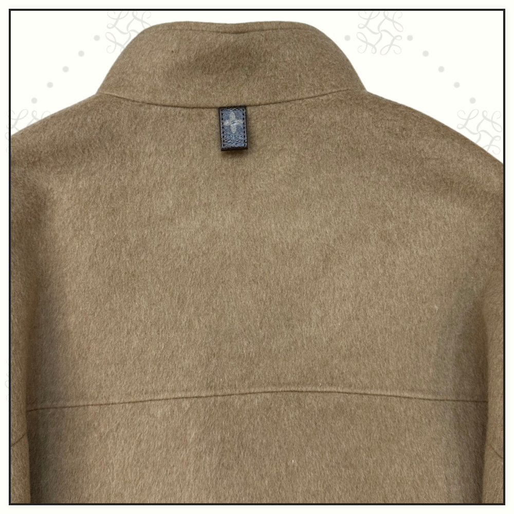 CASHMERE BUTTON UP CAPE COAT