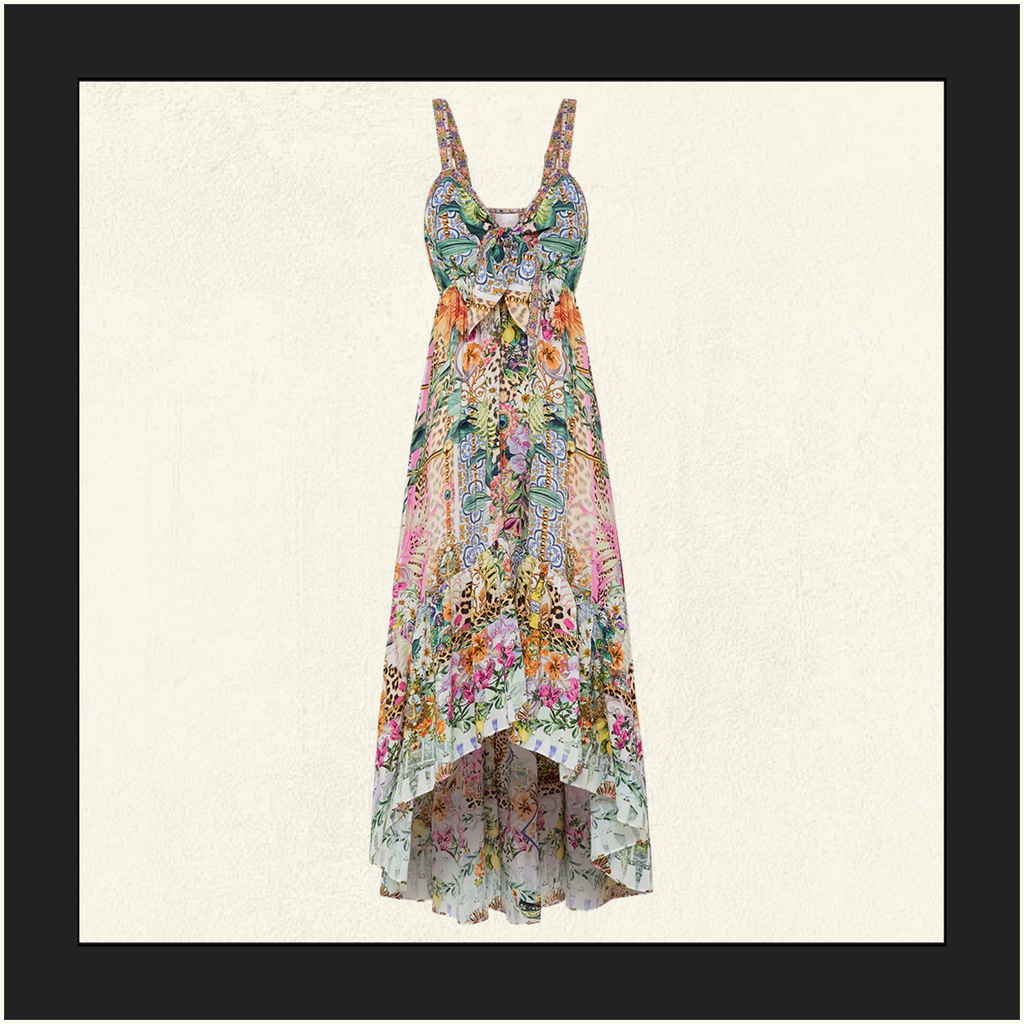TIE FRONT HIGH LOW DRESS