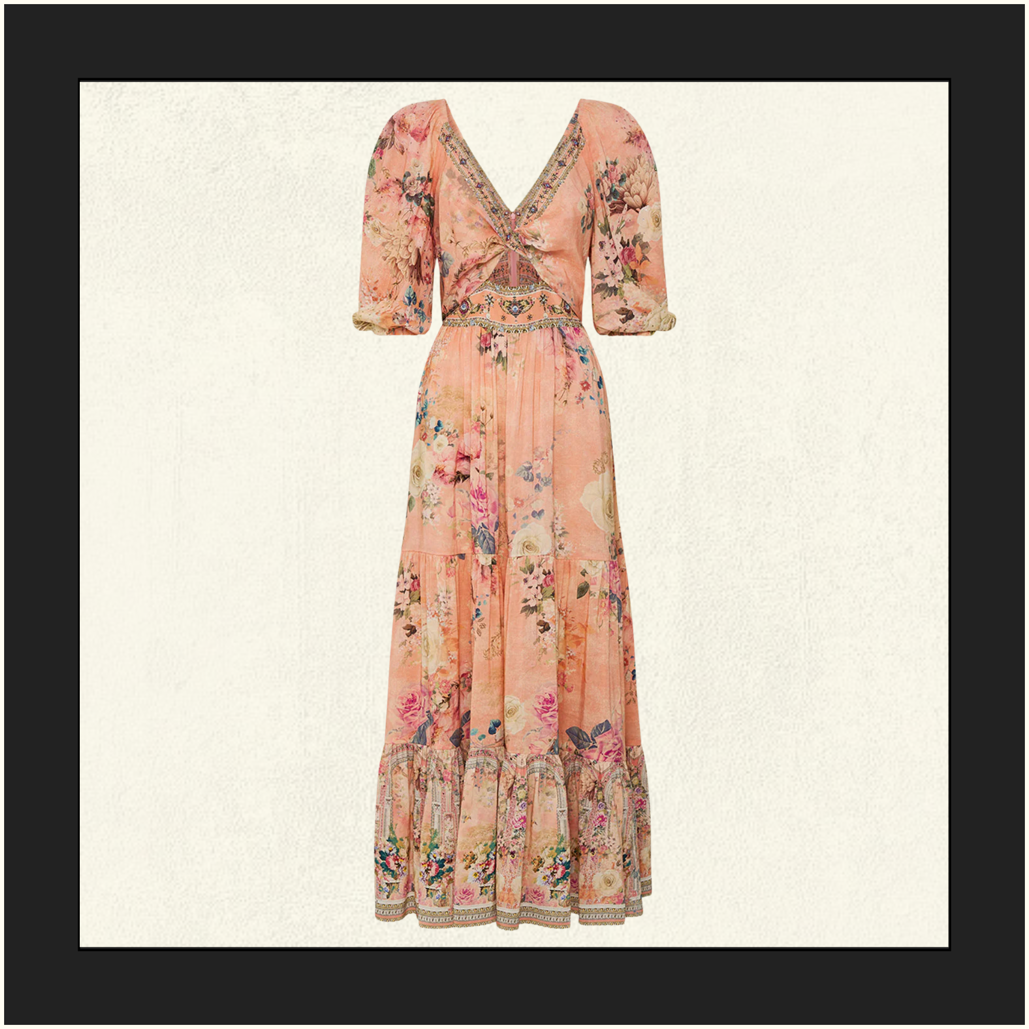 TIERED PUFF SLEEVE DRESS