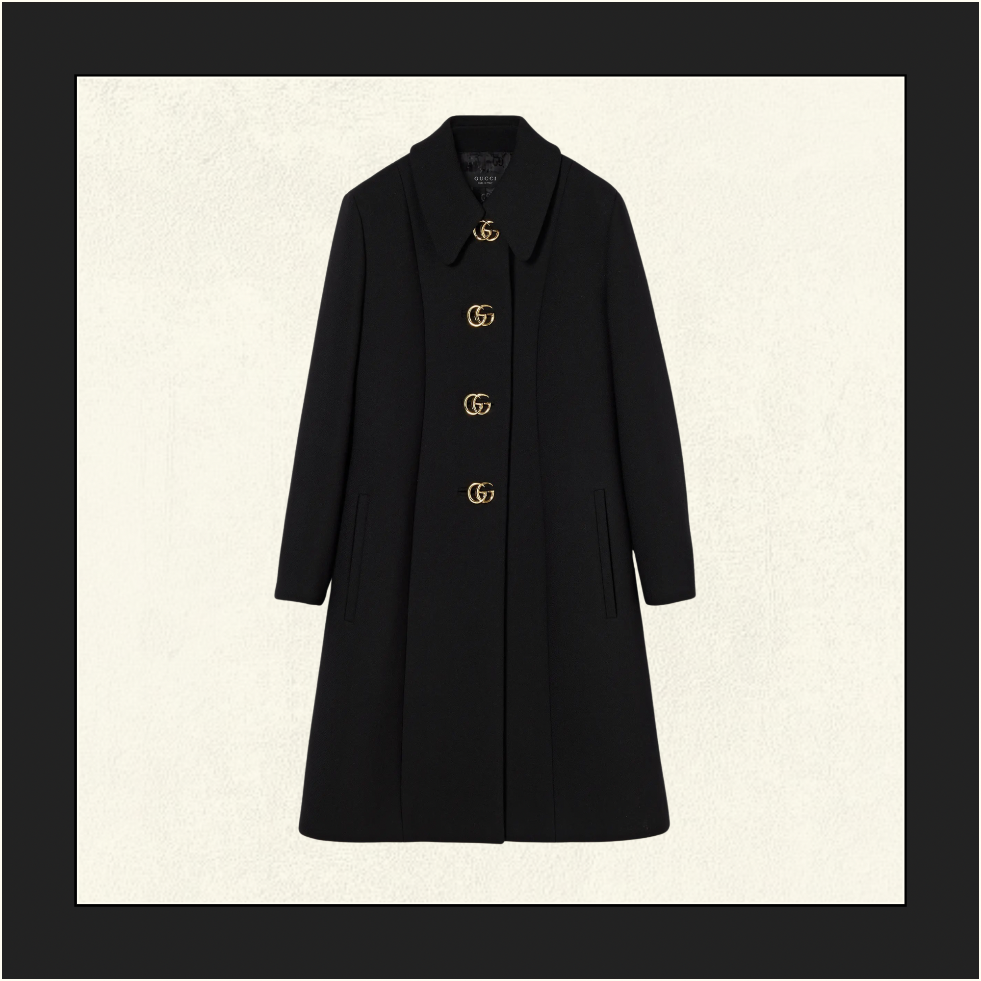 DOUBLE GG BUTTON WOOL COAT