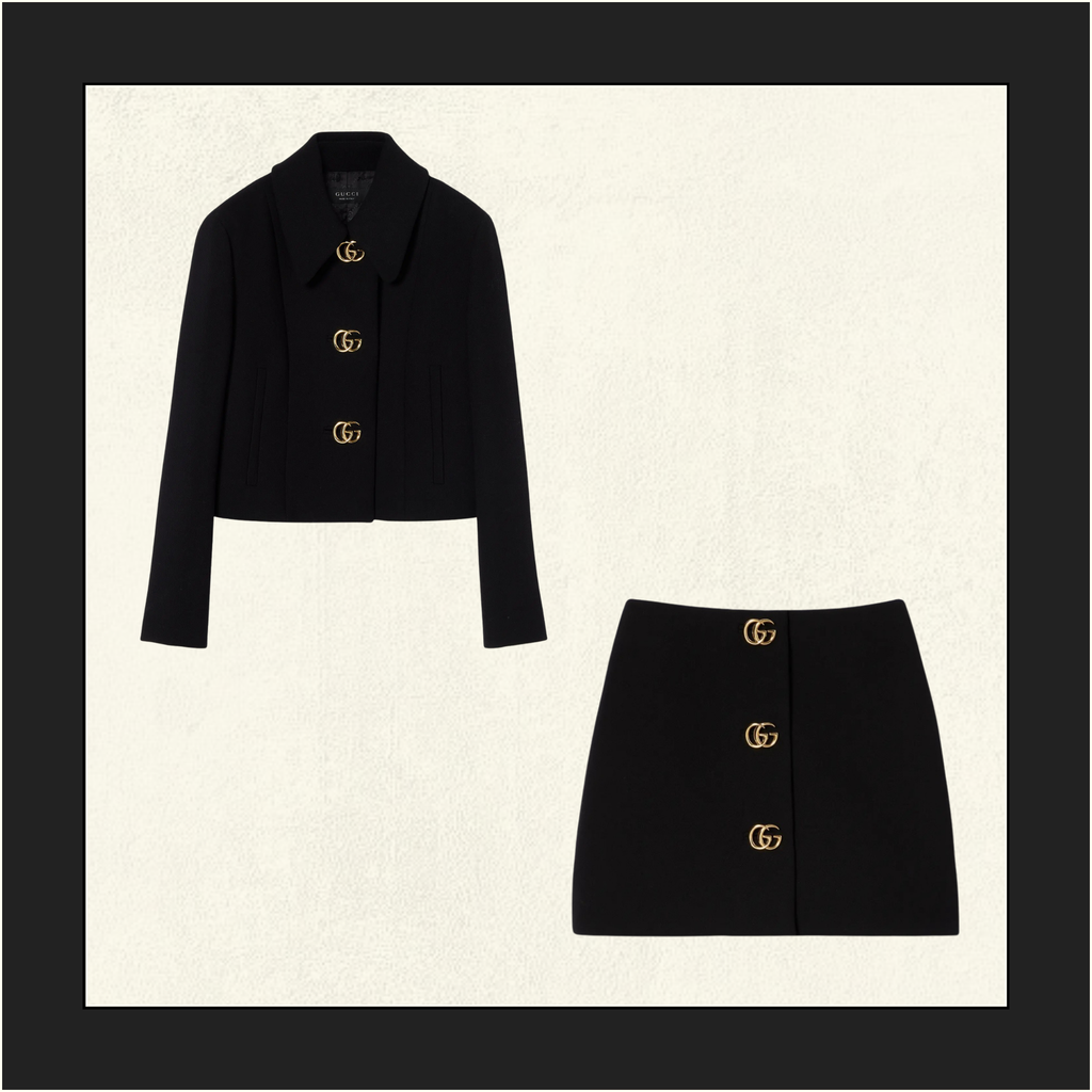 DOUBLE GG CREPE WOOL JACKET & MINI SKIRT