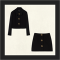 DOUBLE GG CREPE WOOL JACKET & MINI SKIRT