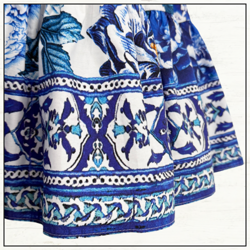 TIERED SHORT DRESS WITH NECK FRILL