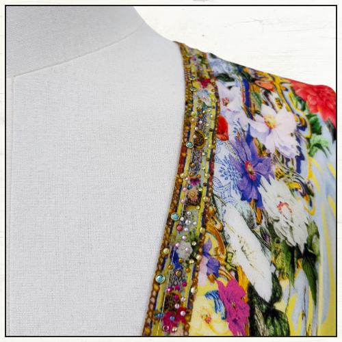 WAISTED DRESS WITH HEM RUFFLE